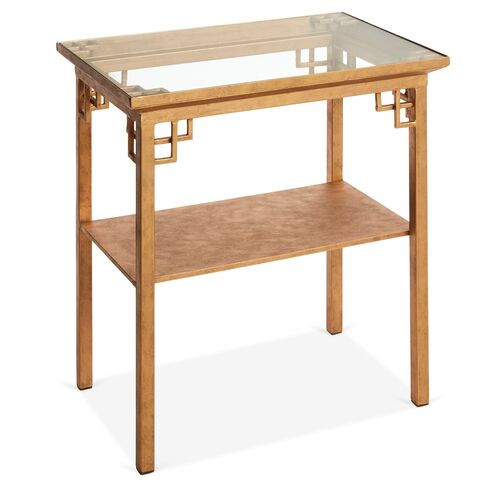 Larkspur Side Table, Antiqued Gold | One Kings Lane