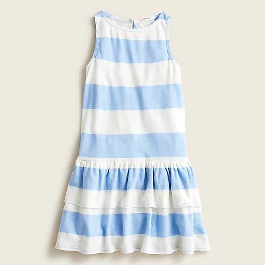 Girls' tank dress with tiered skirt in print | J.Crew US