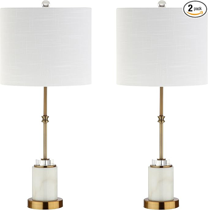 JONATHAN Y JYL5003A-SET2 Harper 27" Marble/Crystal LED Table Lamp Modern,Contemporary,Glam for Be... | Amazon (US)