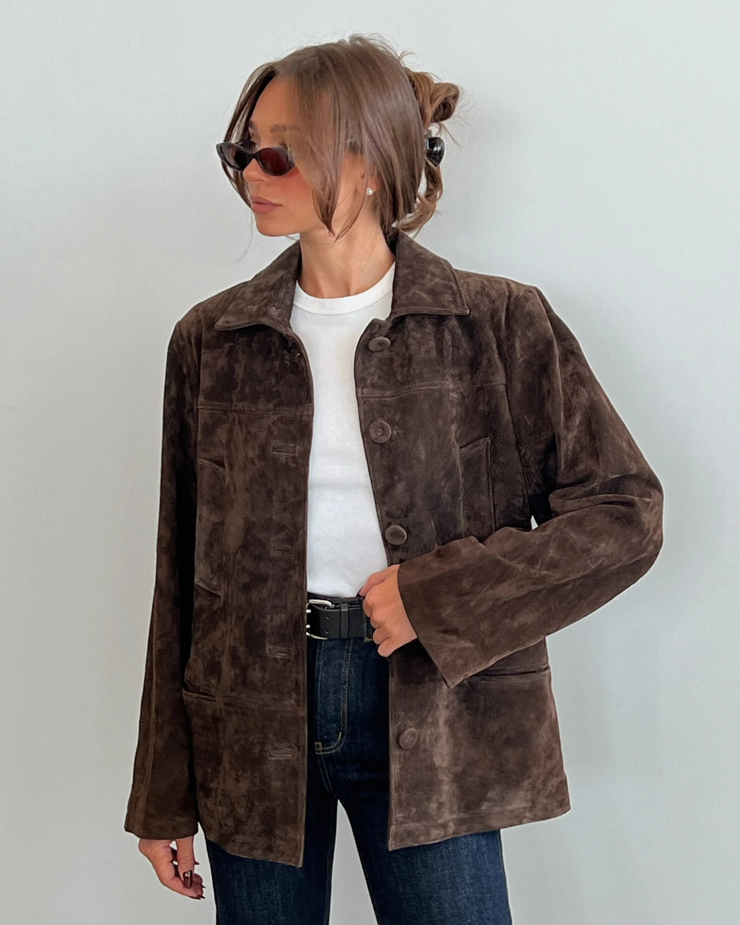 Premium Suede Button Front Jacket | We Wore What