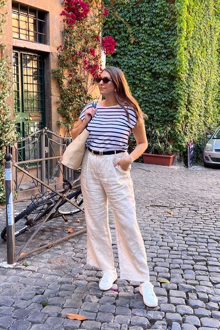 Rome outfit idea / striped Amazon shirt and Amazon linen pants 


size 10 fashion | size 10 | Tall girl outfit | tall girl fashion | midsize fashion size 10 | midsize | tall fashion | tall women | spring outfit 

#LTKfindsunder100 #LTKmidsize #LTKstyletip