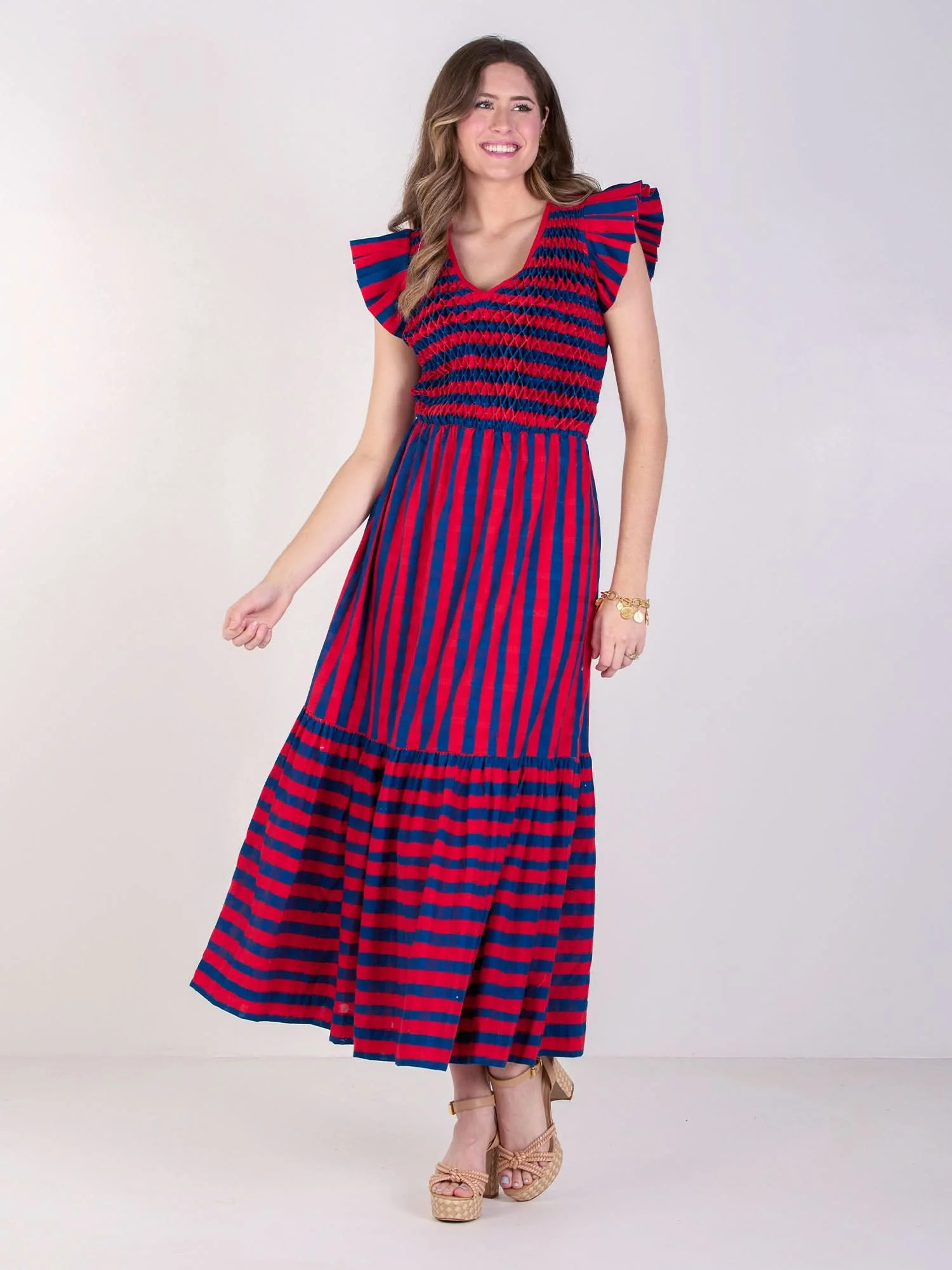 Grace Maxi in Americano Stripe | Emily McCarthy