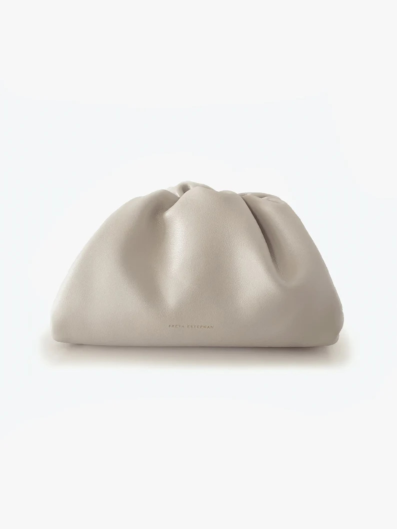 Leather Clutch Handbag Evening Bag 100% Genuine Leather White FREYA ESTEPHAN - Etsy | Etsy (US)