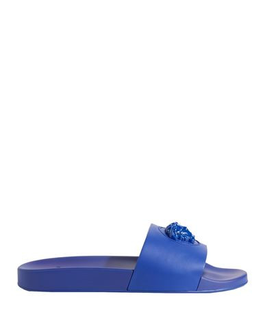Versace Man Sandals Blue Size 8 Soft Leather | YOOX (US)