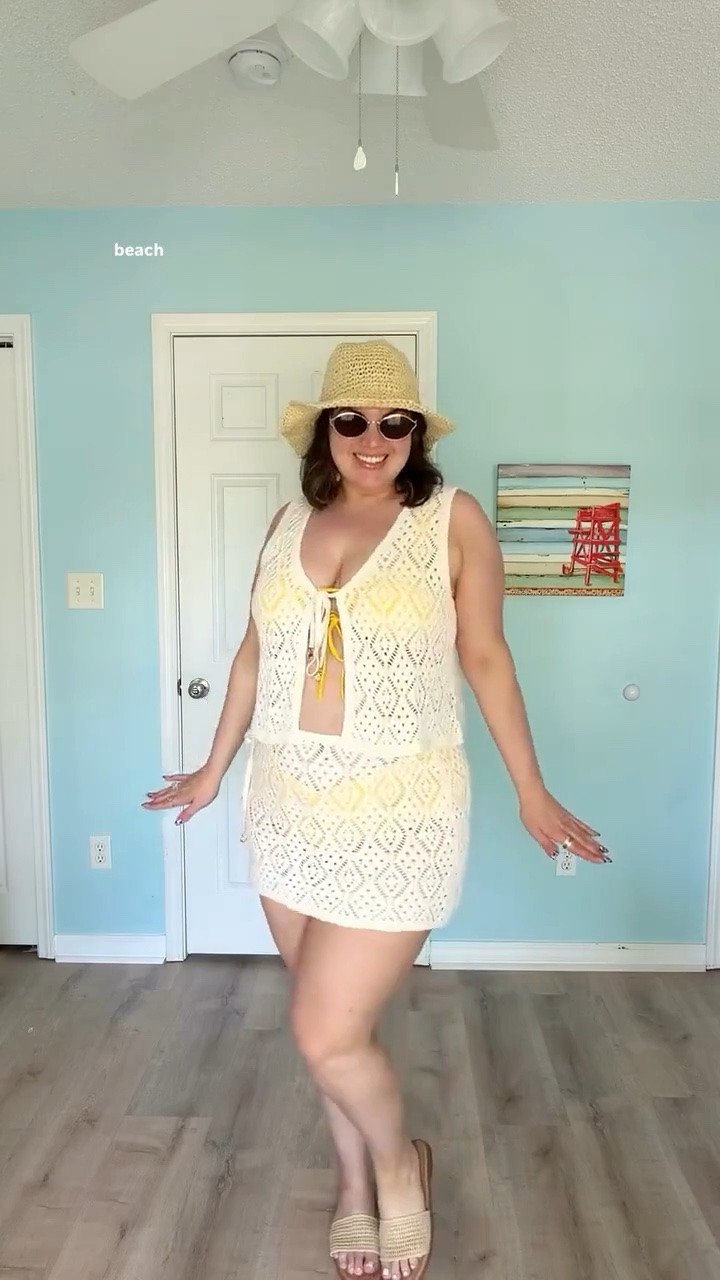 Midsize vacation outfits from @Aerie    

Pajamas : top + bottoms : xl
pink top: large
pink pants: xl long
swimsuit: Top + bottoms: xl
swimsuit cover up: top+bottoms: large/xl, jumpsuit: xl

#LTKSeasonal #LTKMidsize #LTKTall