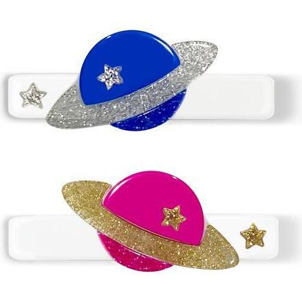 Glitter Saturn Alligator Clips, Multi | Maisonette