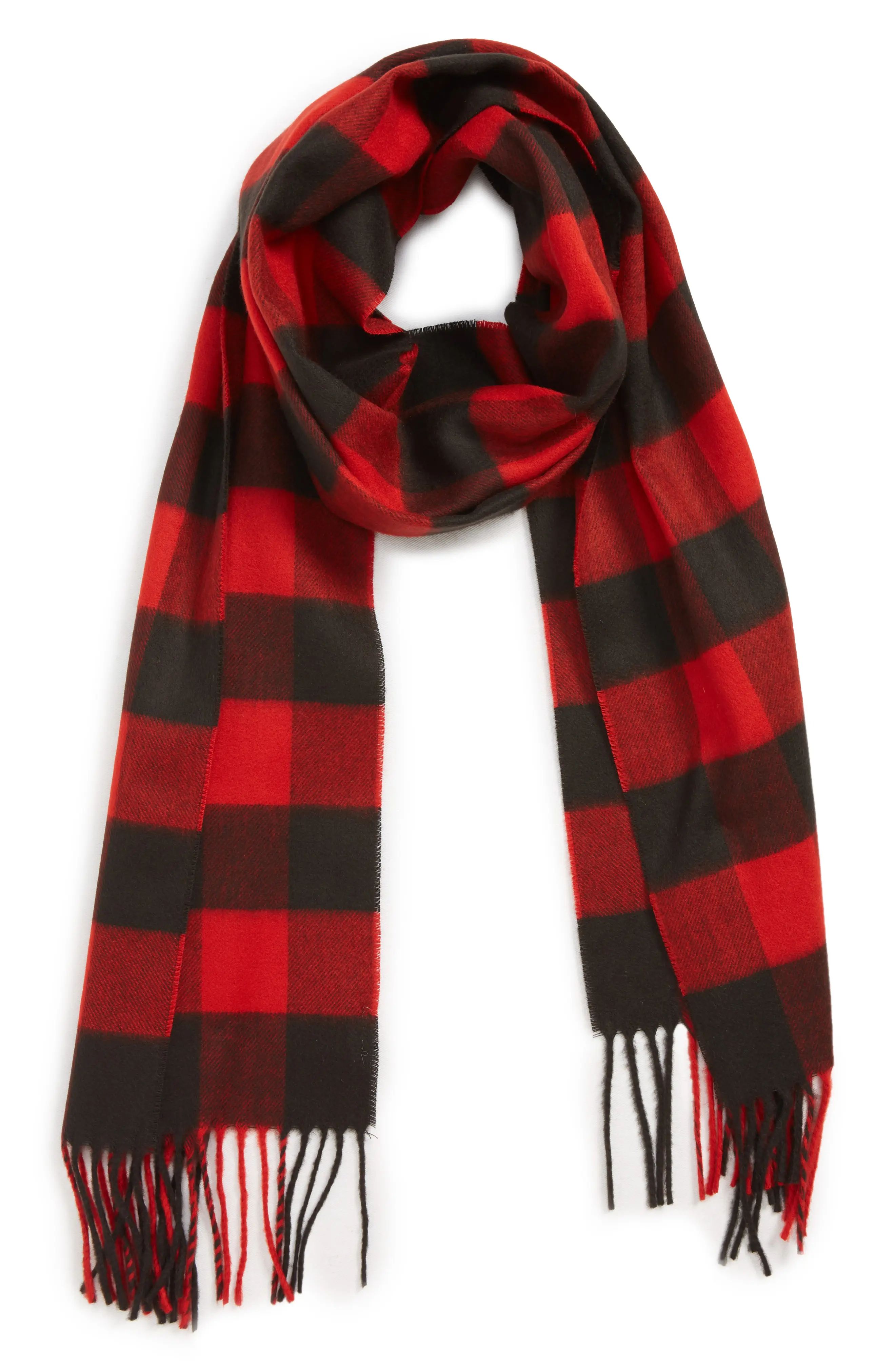 The Rail Buffalo Check Fringed Scarf | Nordstrom