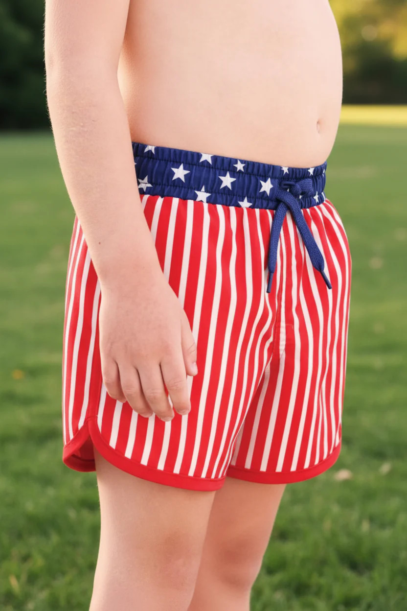 Boy's Swim Trunks | Stars & Stripes Party | Caden Lane