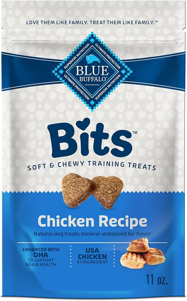 Blue Buffalo BLUE Bits Natural Soft-Moist Training Dog Treats, Chicken Recipe 11-oz Bag | Amazon (US)