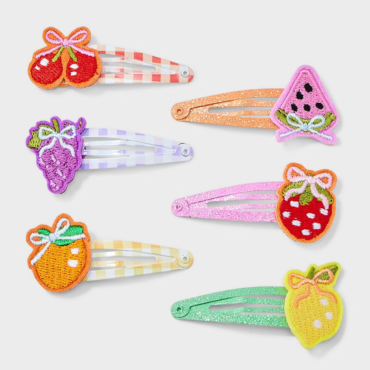 Girls' 6pk Fruit Clips - Cat & Jack™: Hair Styling, Fashion, Securing Hair, All Hair Types, Con... | Target