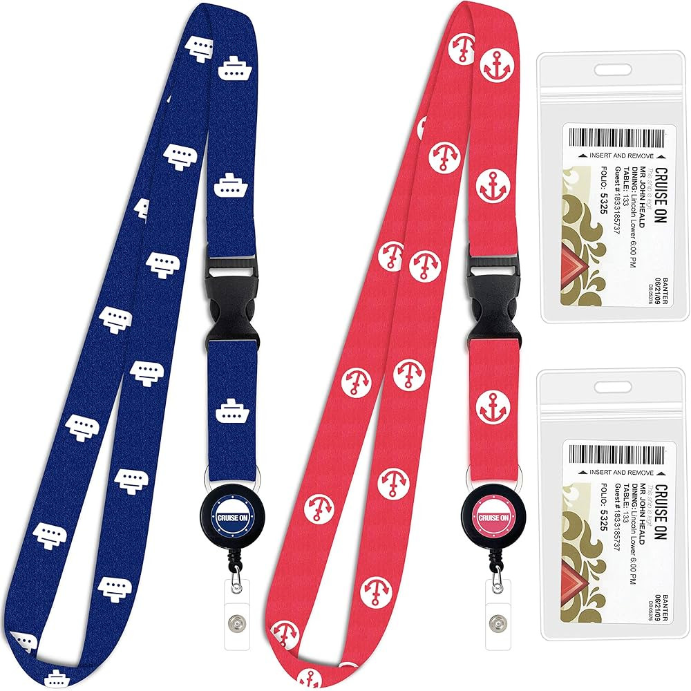 Cruise On Cruise Lanyard for Ship Cards - 2 Pack with ID Holder, Key Card Lanyard for Cruise Ship... | Amazon (US)