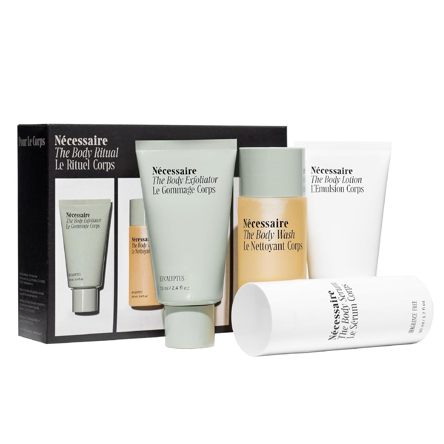 Nécessaire The Body Ritual Set. 4 x Travel-Size. Smooth, Replenish, Firm, Hydrate with AHA/BHA/P... | Amazon (US)