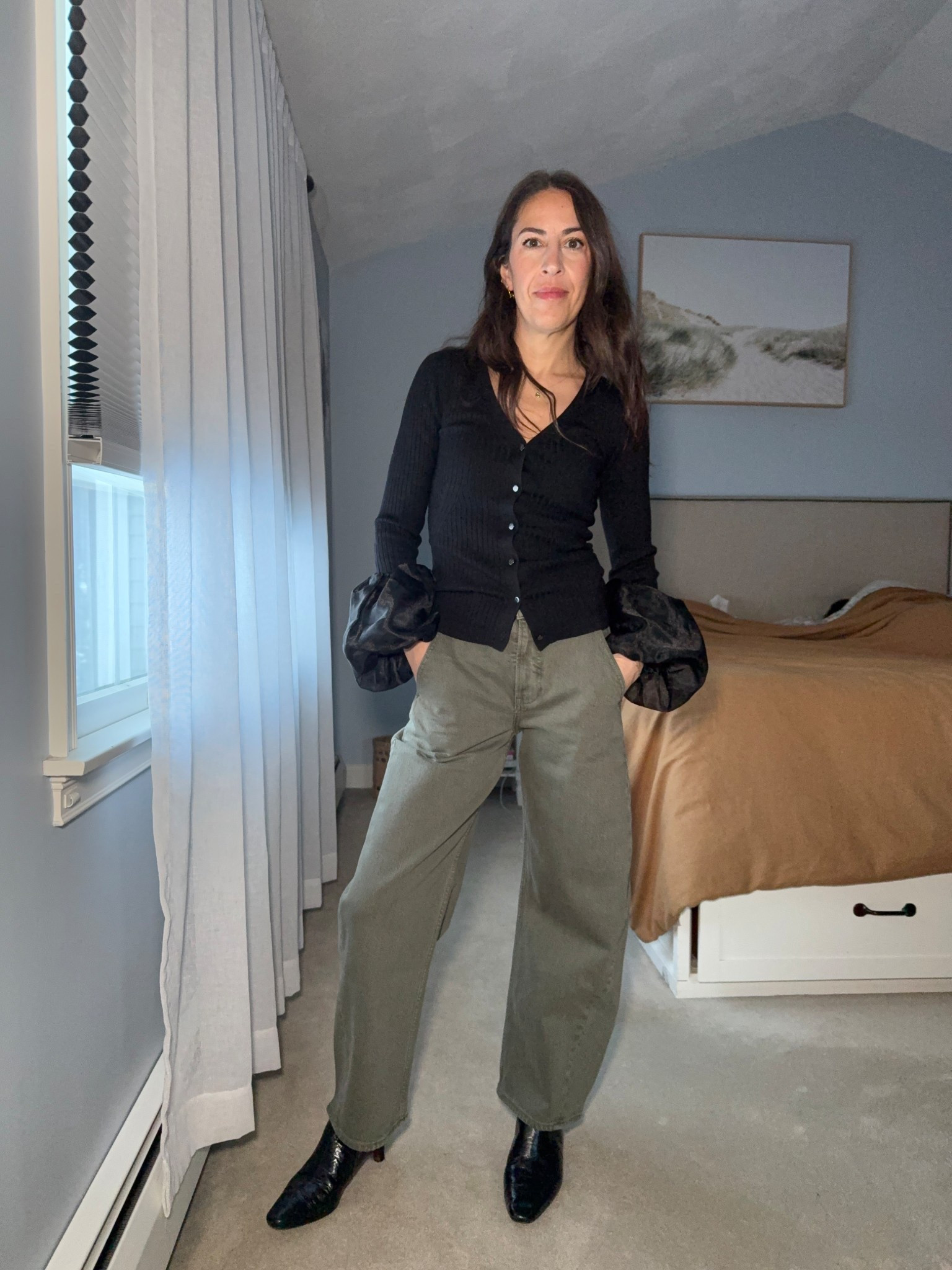 Elevated outfit for more than running around and attending sporting events for the kids. 
Love these new barrel leg jeans from @abercrombie They are roomie and so flattering. Come in a variety of colors. Paired with my @Anthropologie current fave going out shirt.

Sizing:
Jeans- 24/S
Shirt- xs

#LTKmomlife #LTKootd