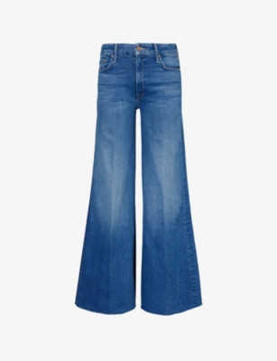The Roller frayed-hem wide-leg mid-rise stretch-denim jeans | Selfridges