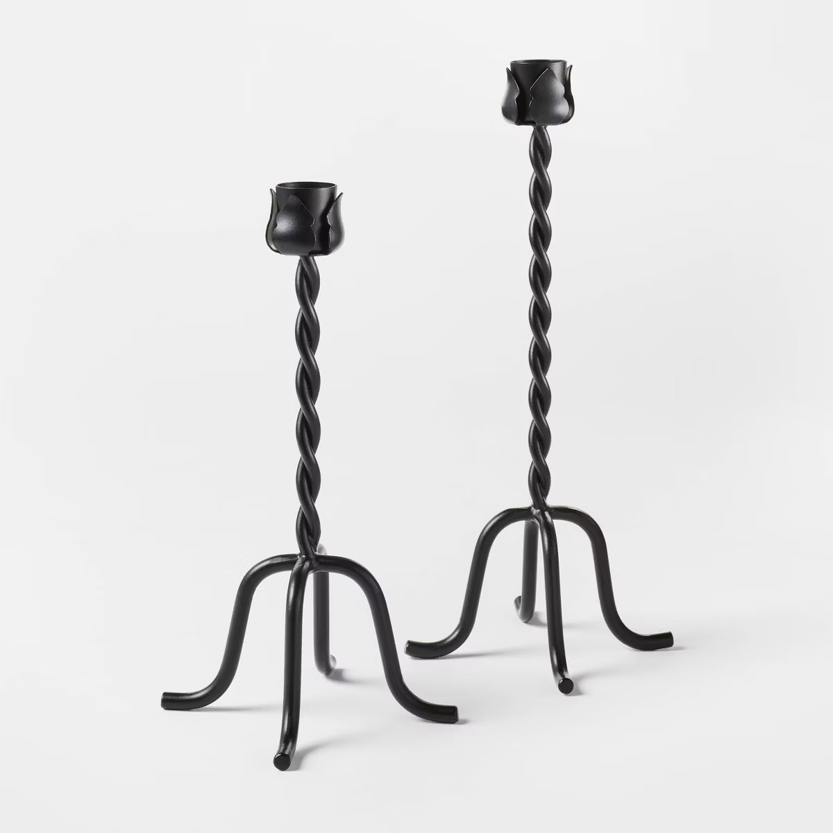 Set of 2 Metal Taper Candle Holders Black - Threshold™ designed with Studio McGee | Target