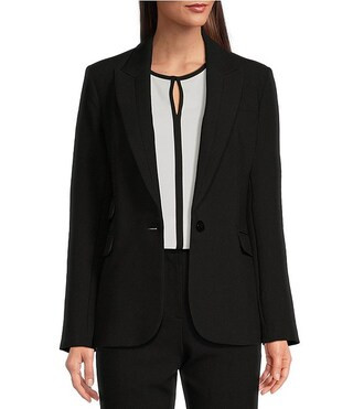 Single Button Notch Lapel Long Sleeve Blazer | Dillard's