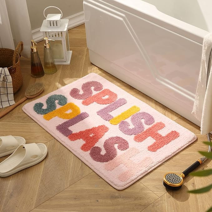DBJOY Bathroom Funny Rugs Cute Bath Rugs Non-Slip for Kids Modern Microfiber Mats Absorbent-Splis... | Amazon (US)