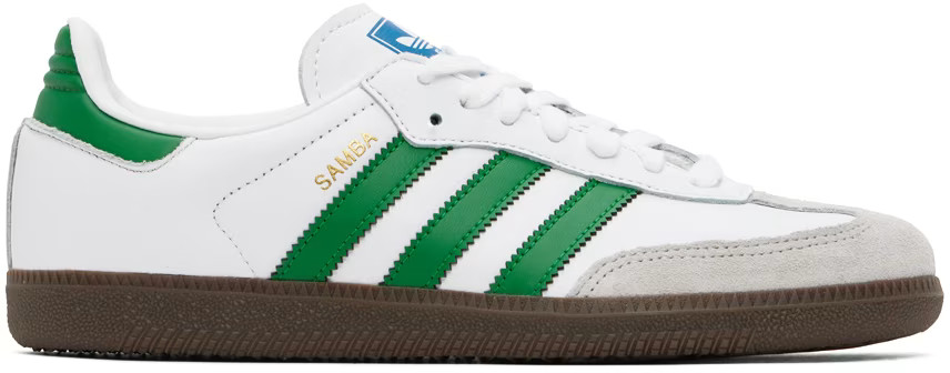 White & Green Samba OG Sneakers | SSENSE
