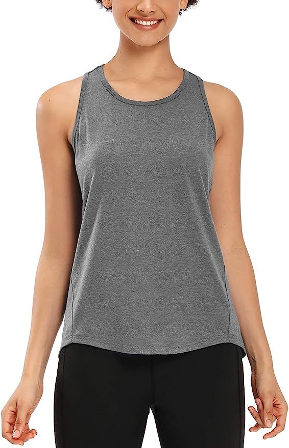 Muzniuer Womens Workout Tops Yoga Tank Tops-Sleeveless Exercise Athletic Gym Sport Shirts Racerba... | Amazon (US)