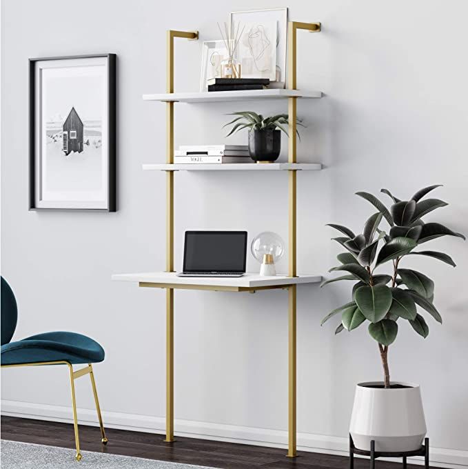 Nathan James Theo Shelf Wall Mount Ladder Desk amazon office gift ideas amazon ideas home office | Amazon (US)
