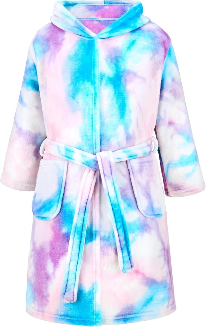 Giggling Getup Christmas Kids Robes, Hooded Girls Bath Robe, Girls Christmas Pajamas | Amazon (US)