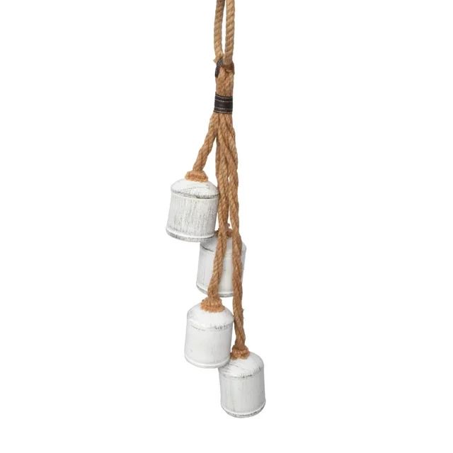 4 Count Metal Hanging Bells Christmas Decoration, Antique White Finish, 28.75 in, by Holiday Time | Walmart (US)