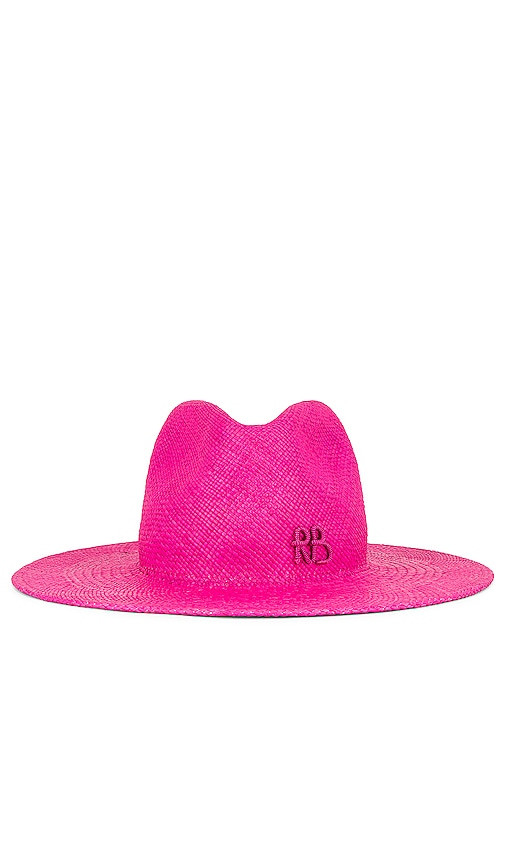Ruslan Baginskiy Monogram-embellished Fedora Hat in Fuchsia. - size S | Revolve Clothing (Global)