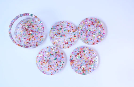 Confetti Coasters Coaster With Holder Custom Coaster | Etsy | Etsy (US)