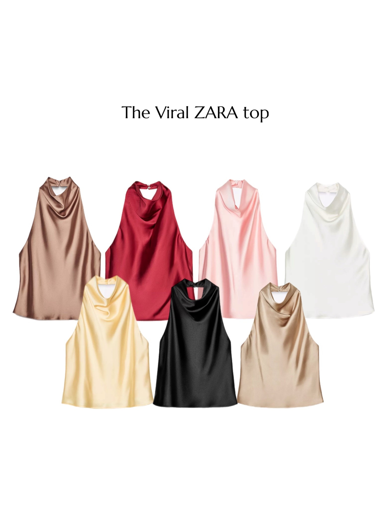 The must-have viral Zara top 🐚

Just £22.99!!!!

viral Zara affordable satin Halterneck top brunch lunch outfit yellow brown neutral black white 