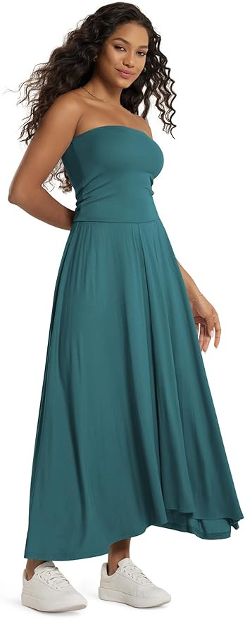 ODODOS Women's 2-in-1 Maxi Dress/Skirt - Drapey Soft Stretch Convertible High-Waist Maxi Skirt or... | Amazon (US)