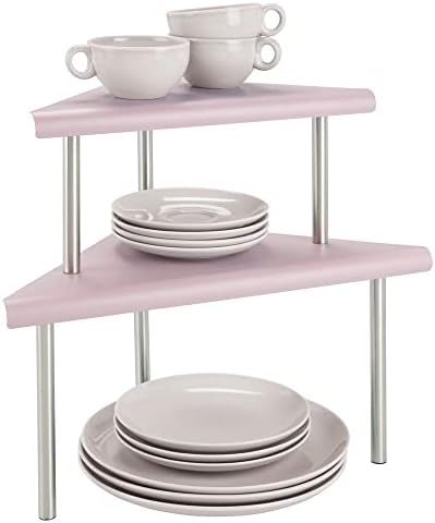 mDesign Modern Metal 3-Tier Kitchen Countertop and Pantry Cabinet Corner Storage Shelf Organizer ... | Amazon (US)