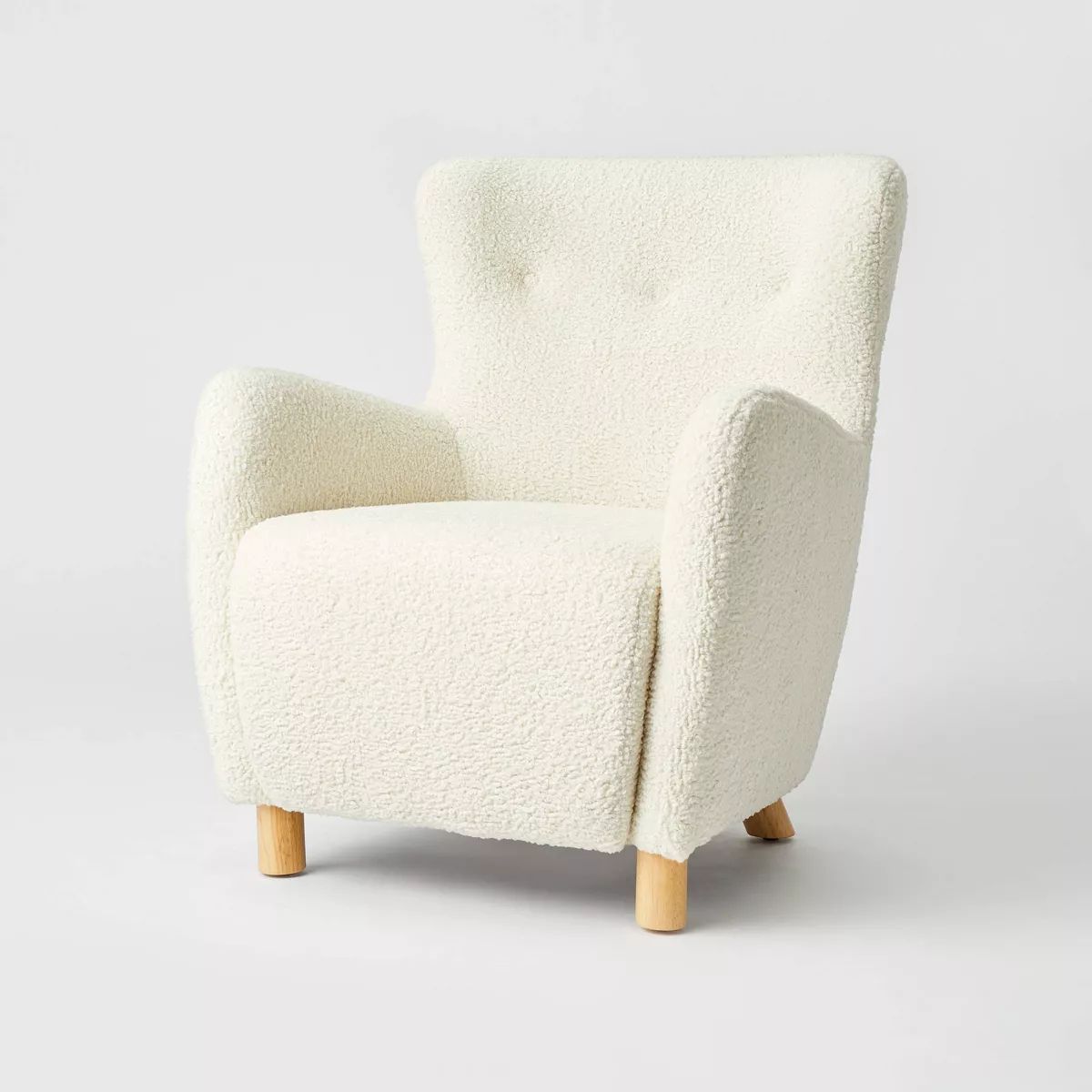 Kessler Wingback Accent Chair Cream Faux Shearling - Threshold™ designed with Studio McGee | Target