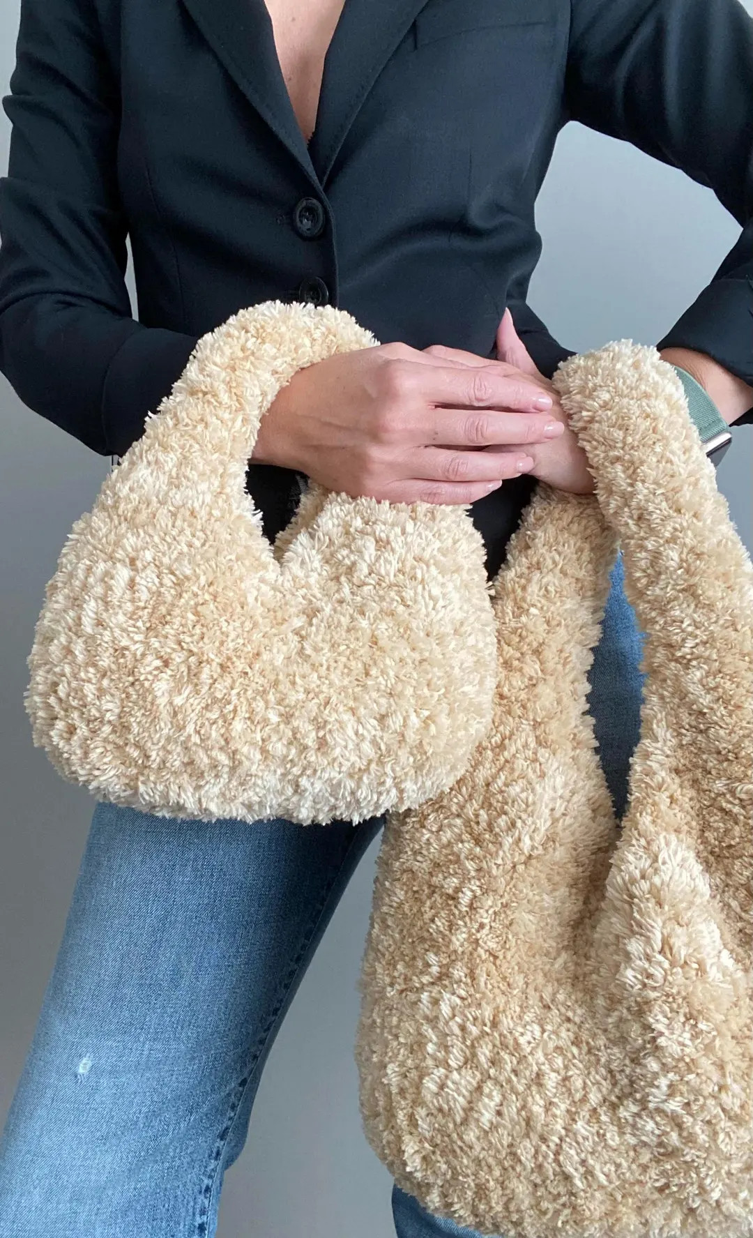 CROCHET PATTERN FURRY Bag Crochet Bag Pattern Tote Pattern Crochet Purse Woman Bag, Shopping Bag,... | Etsy (US)