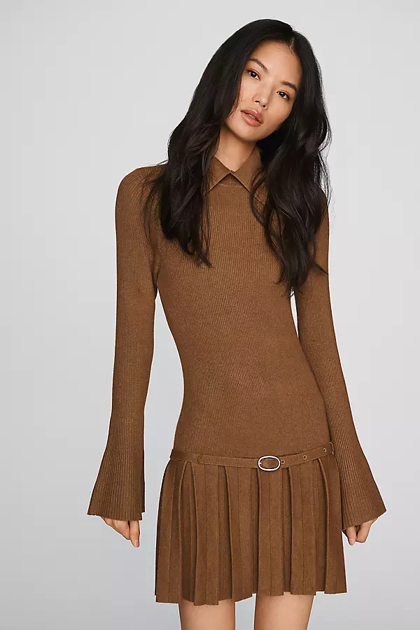 Pleated Sweater Mini Dress | Anthropologie (US)