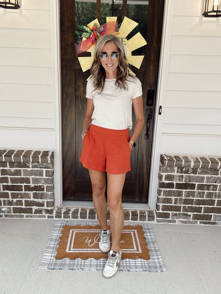 Old Navy, Summer basics - top less than $15 and high waisted shorts pockets, lightweight wearing size small - comes in 6 colors! 

#LTKFindsUnder50 #LTKOver40 #LTKStyleTip