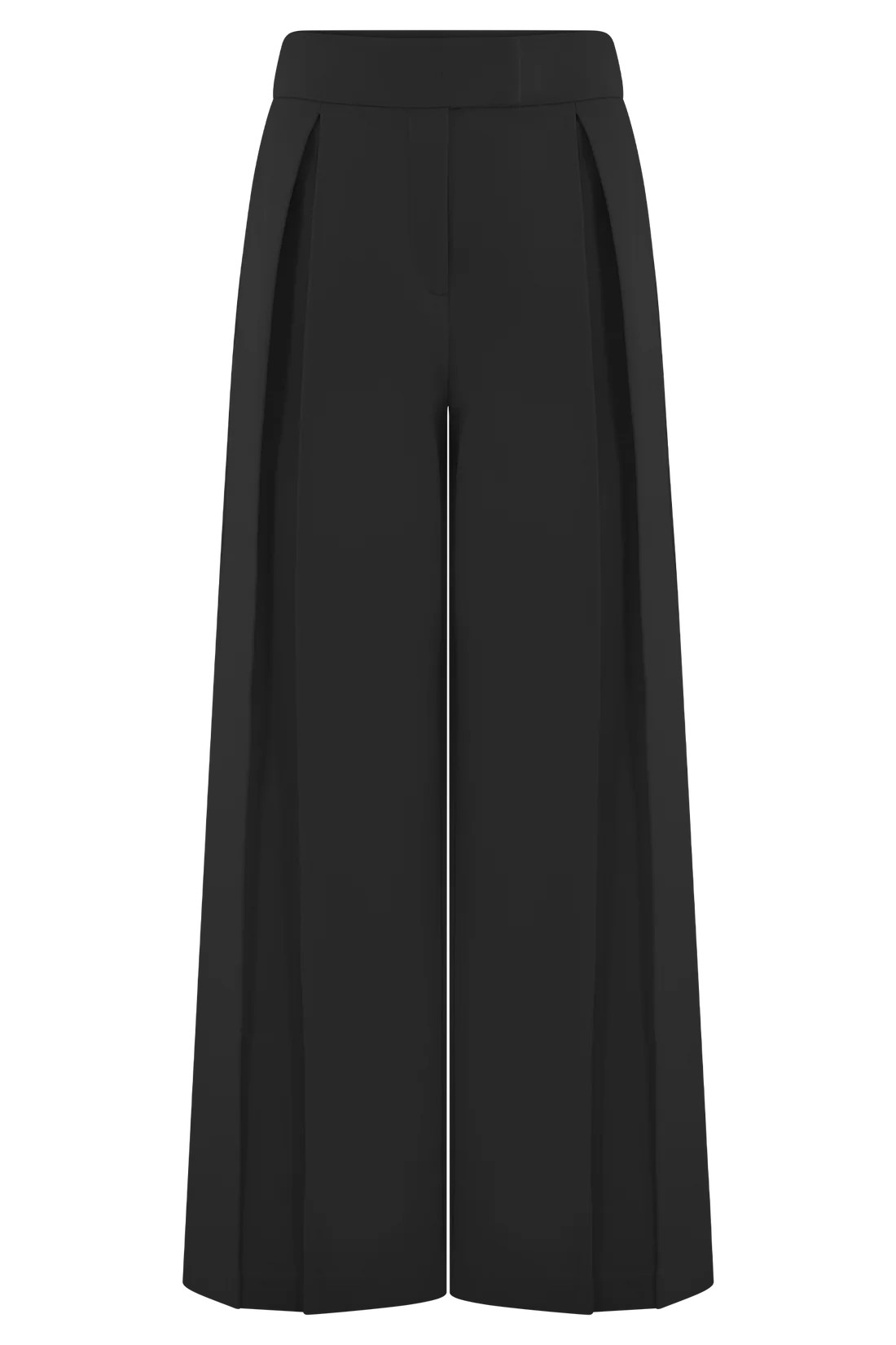 Raya Mid Rise Wide Leg Linen Pant - Black | MESHKI US