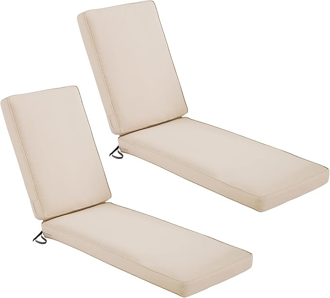 Classic Accessories Montlake Outdoor Chaise Lounge Cushion, Weatherproof, 72 Inch, Antique Beige,... | Amazon (US)