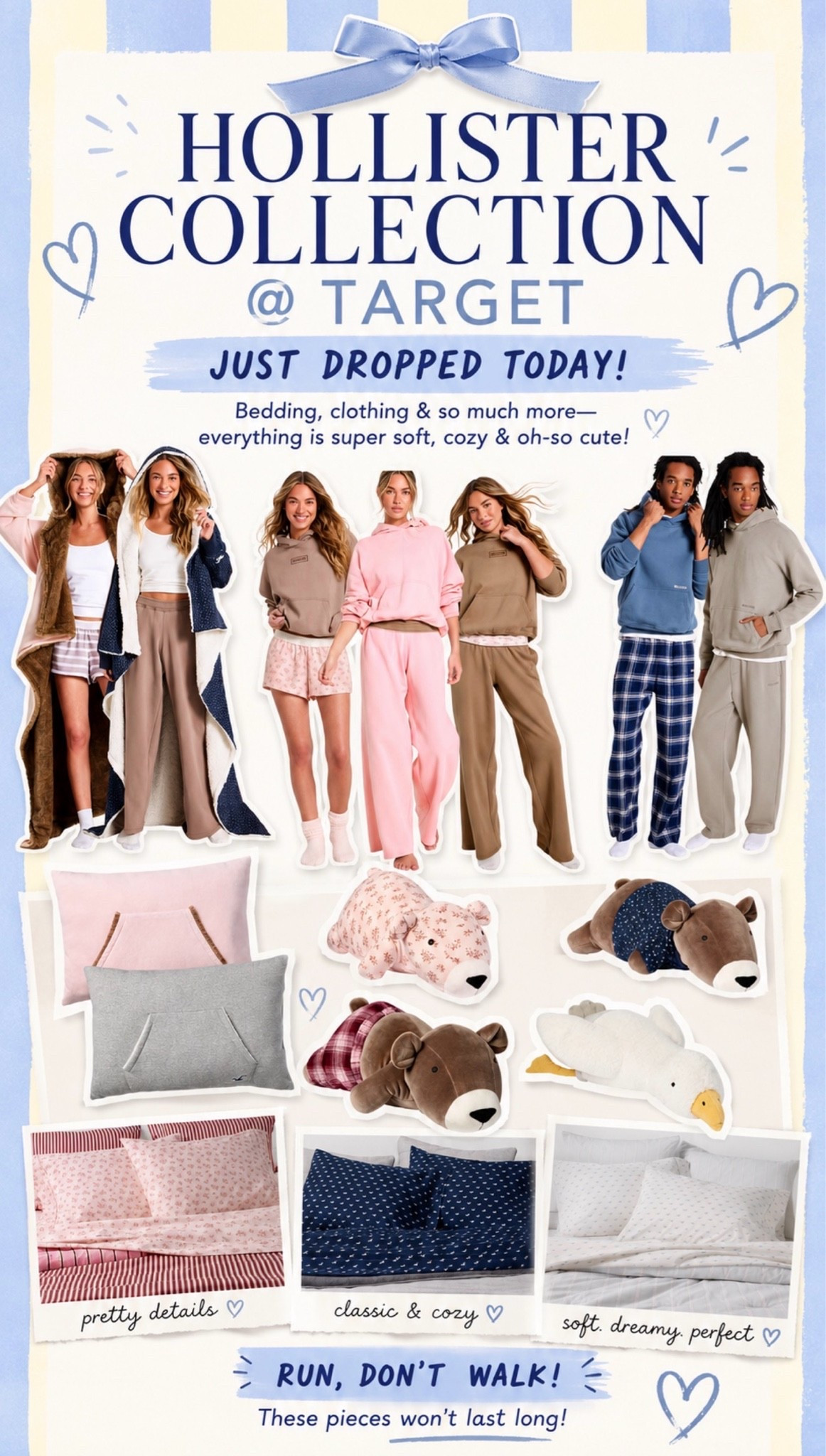Okay… I did NOT have a Hollister collection at Target on my 2026 bingo card. 🤍💙

It just dropped, and it’s giving all the cozy vibes. Think buttery-soft hoodies, matching lounge sets, adorable bedding, pillows, plushies, and dorm-worthy finds that look way more expensive than they are.

If you love that effortless Hollister style, you’re going to want to see this collection before everyone else does. Some of these pieces are already going fast.

✨ Which one are you grabbing first—the bedding or the lounge sets?

Save this so you can find it on your next Target run, and send it to your shopping bestie before the cutest pieces disappear. 🤍

#TargetFinds #Hollister #TargetStyle #DormDecor #CozyHome #AffordableStyle #NewAtTarget
