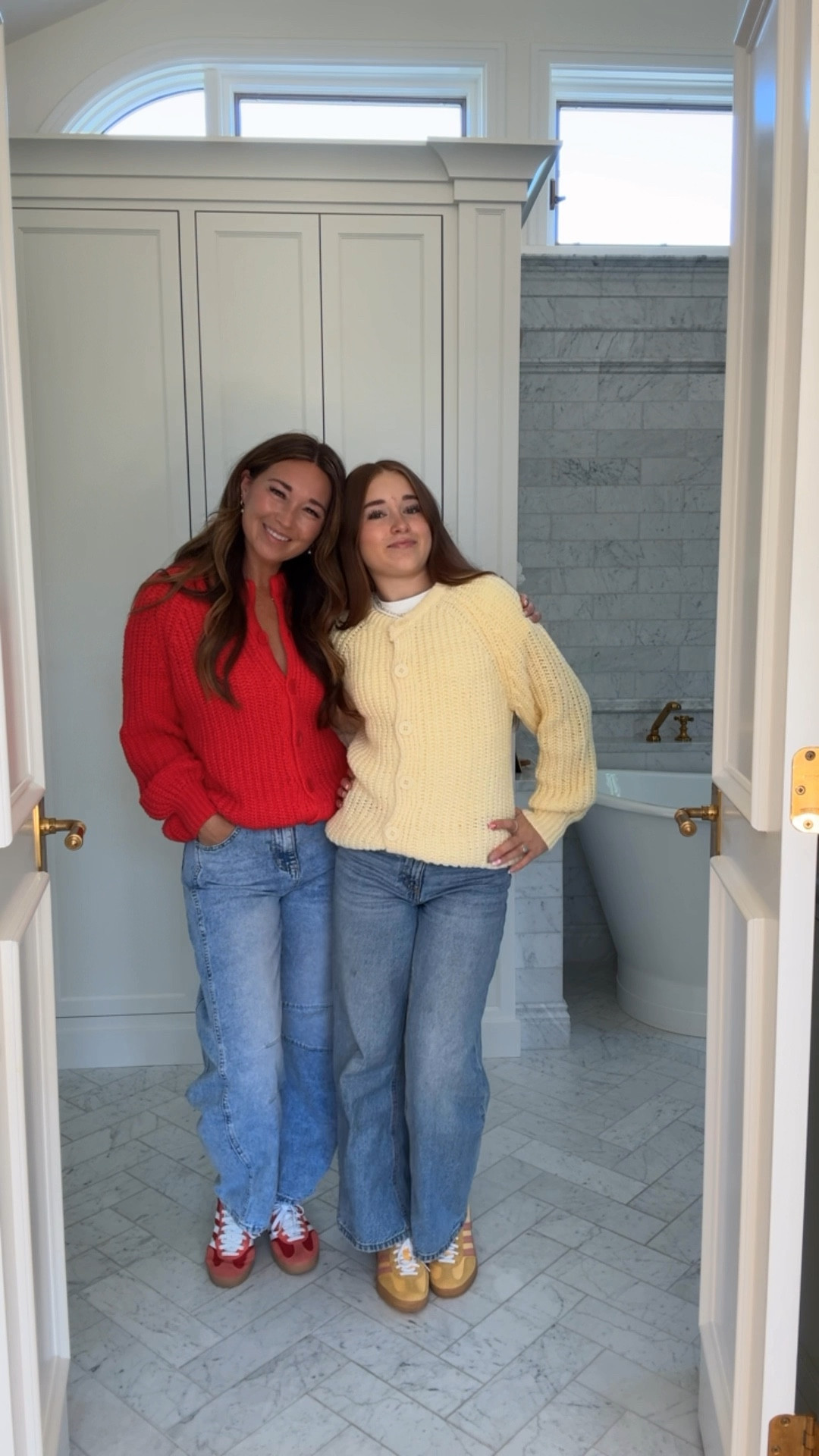 Softest sweaters ever - not itchy & so soft & and such a great orange for compared to a popular brand! Only $38! We’re both wearing a size small. Always love twinning with my girl 👯‍♀️

#LTKStyleTip #LTKFindsUnder50 #LTKOver40