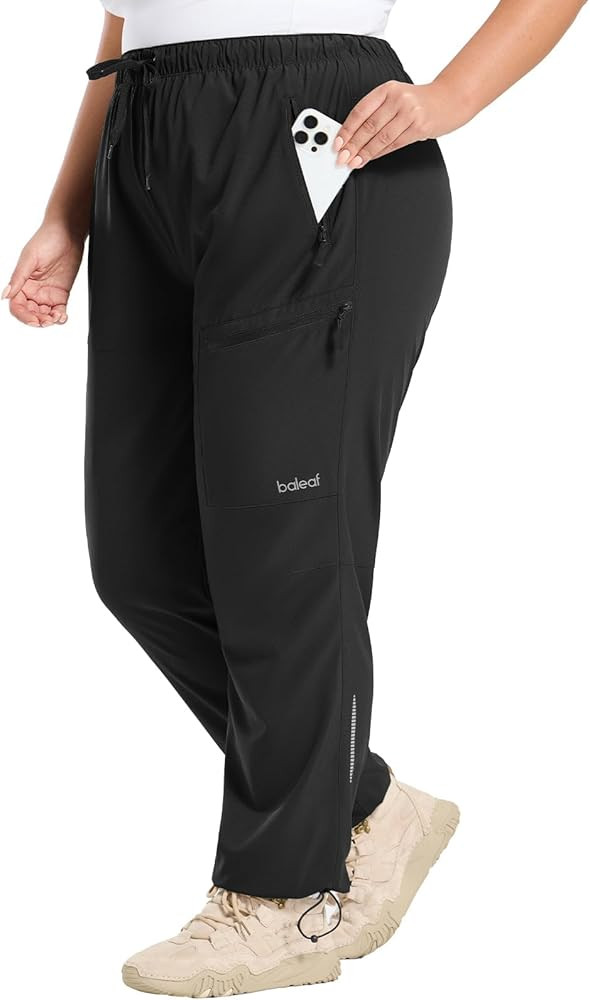 baleaf Plus Size Pants for Women Hiking Cargo Water Resistant UPF 50+ Cargo Joggers Zipper Pocket... | Amazon (US)