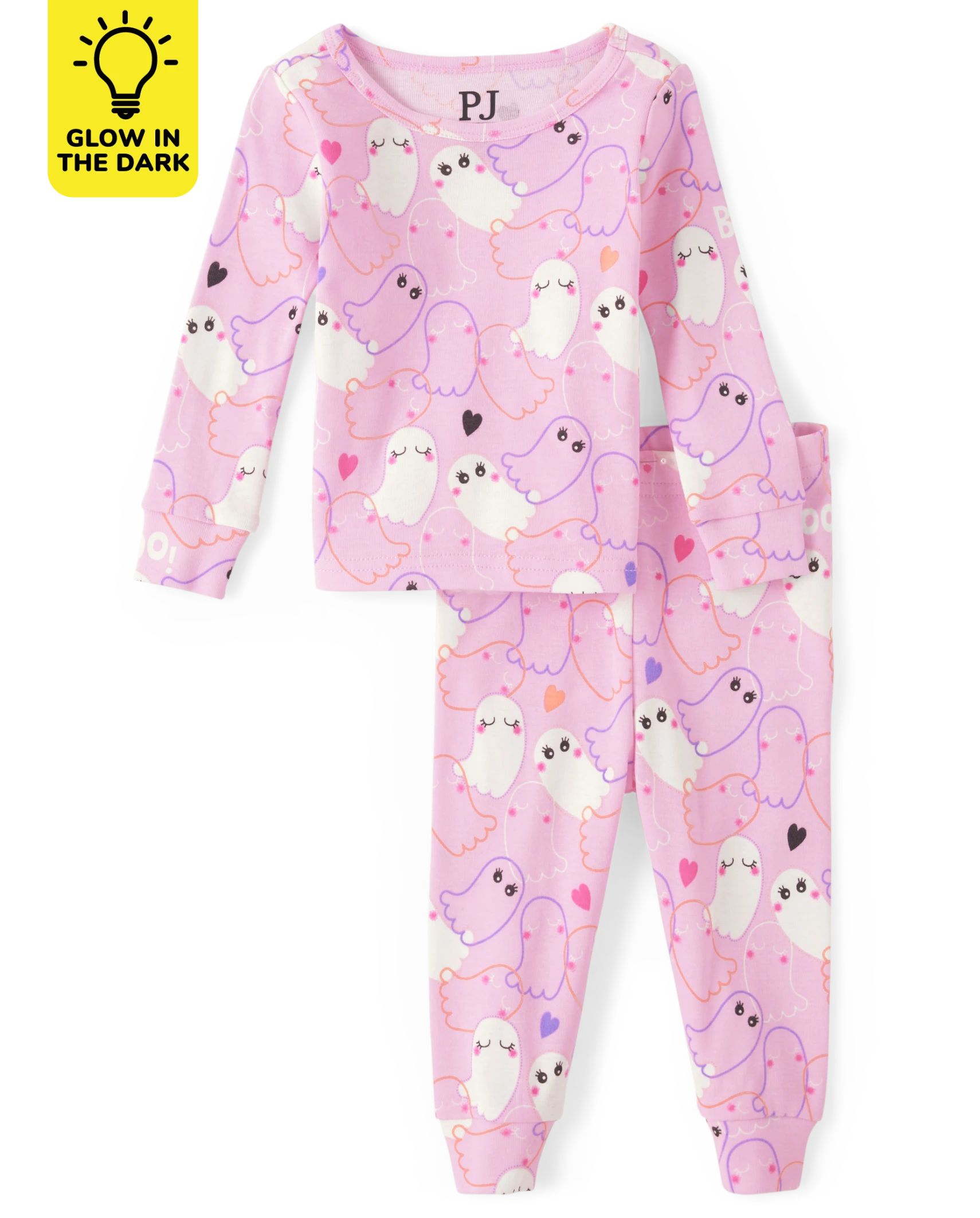 Baby And Toddler Girls Glow Ghost Snug Fit Cotton Pajamas - charisma | The Children's Place