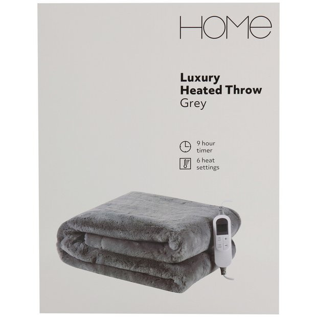 Home Grey Heated Throw | argos.co.uk