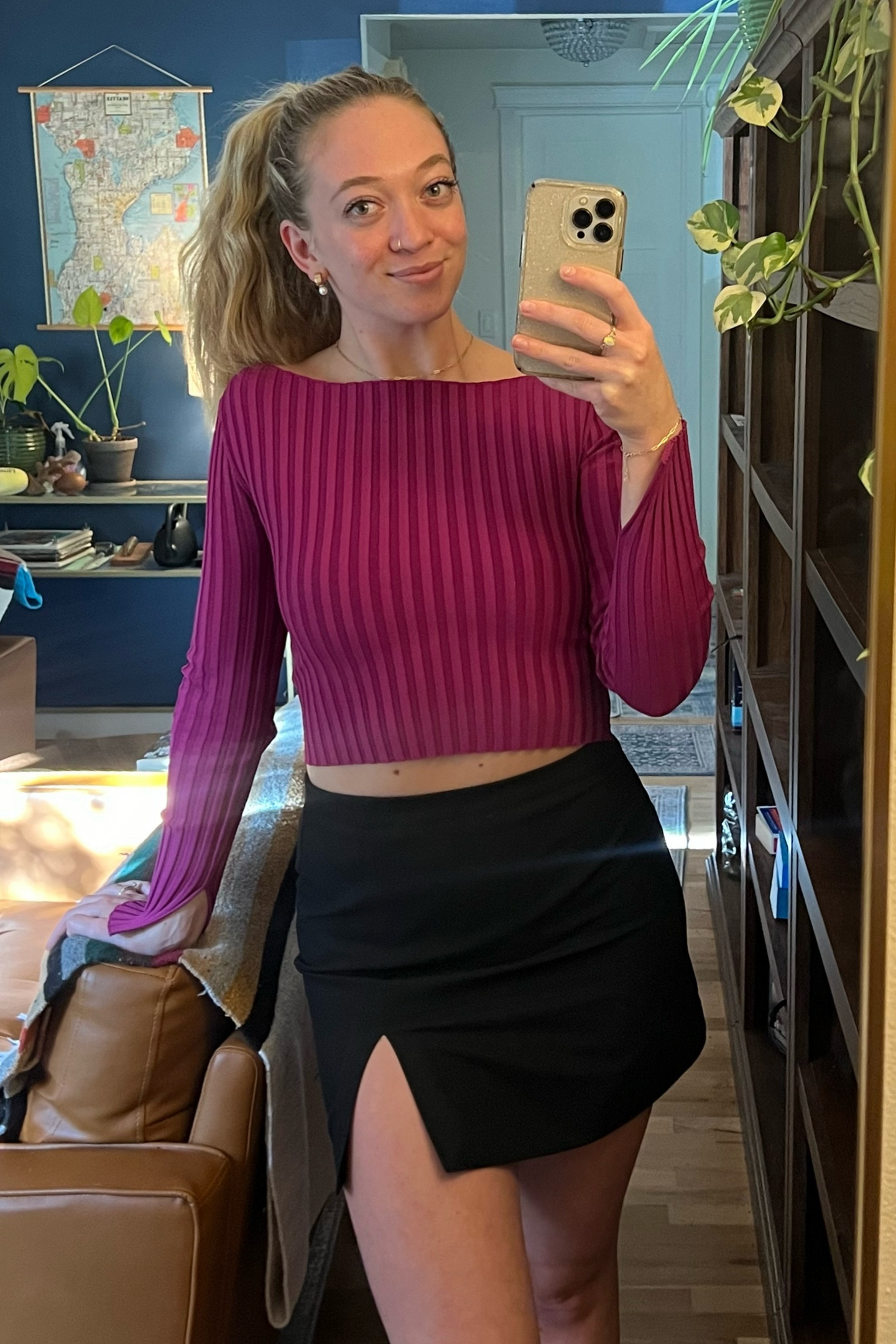 Love the color of this boat neck top!! The perfect cropped long sleeve sweater for spring and summer outfits. Looks so cute with this black mini skirt too! The top is also extremely stretchy and soft so it’s super comfortable, and I love the small details like the ribbing and v-cut sleeves cuffs.

Use code jessiiirae on FashionPass for a discount 🫶

Summer outfit, spring outfit, long sleeve crop top, purple top, pink long sleeve, pink top, gold jewelery

#LTKfindsunder100 #LTKSeasonal