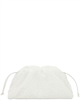 Bottega Veneta - Mini pouch curly raffia effect clutch - White/Chalk | Luisaviaroma | Luisaviaroma
