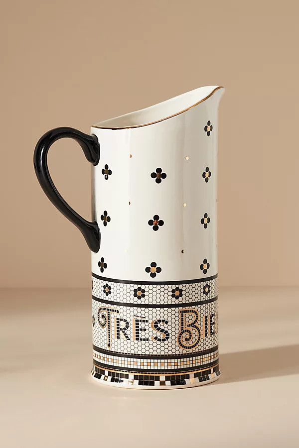The Bistro Tile Stoneware Pitcher | Anthropologie (US)