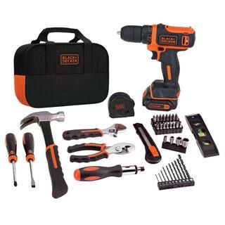 BLACK+DECKER 12-Volt MAX Lithium-Ion Cordless Project Kit (57-Piece) with Battery 1.5Ah, Charger ... | The Home Depot