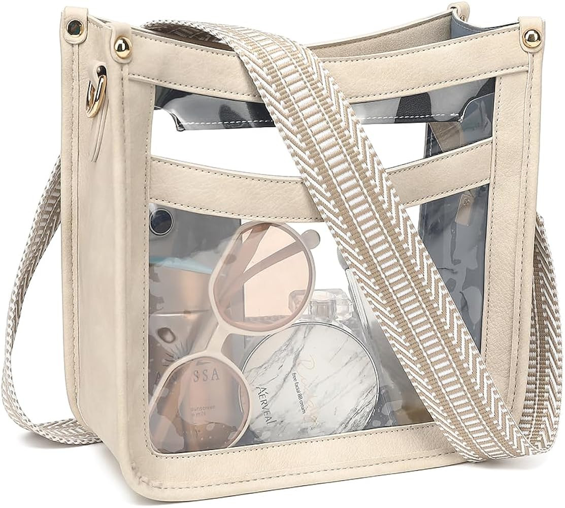 LOXOMU Clear Crossbody Bag - Stadium Approved Clear Purse with Guitar Strap for Events, Concerts | Amazon (US)