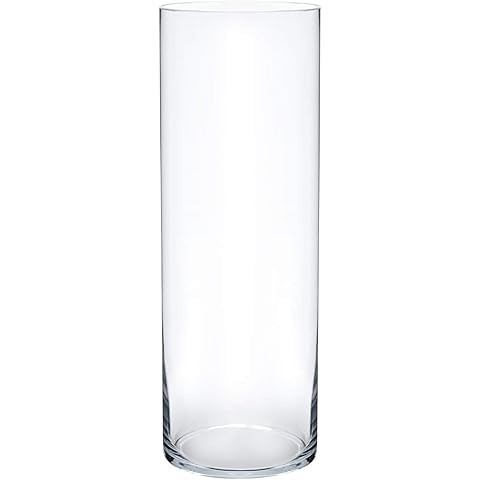 WGVI Quality Thick Weighted Tall Clear Cylinder Glass Vases, 4" W x 16" H, Flower Arrangement Flo... | Amazon (US)