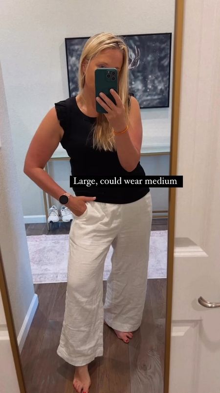 ✨Tap the bell above for daily elevated Mom outfits.

Today's summer casual outfit, white gauzy pants, black tank with shoulder ruffles.

"Helping You Feel Chic, Comfortable and Confident." -Lindsey Denver 🏔️ 

#Nordstrom  #tjmaxx #marshalls #zara  #viral #h&m   #neutral  #petal&pup #designer #inspired #lookforless #dupes #deals  #bohemian #abercrombie    #midsize #curves #plussize   #minimalist   #trending #trendy #summer #summerstyle #summerfashion #chic  #oliohant #springdtess  #springdress #tuckernuck


#LTKMidsize #LTKOver40 #LTKFindsUnder100