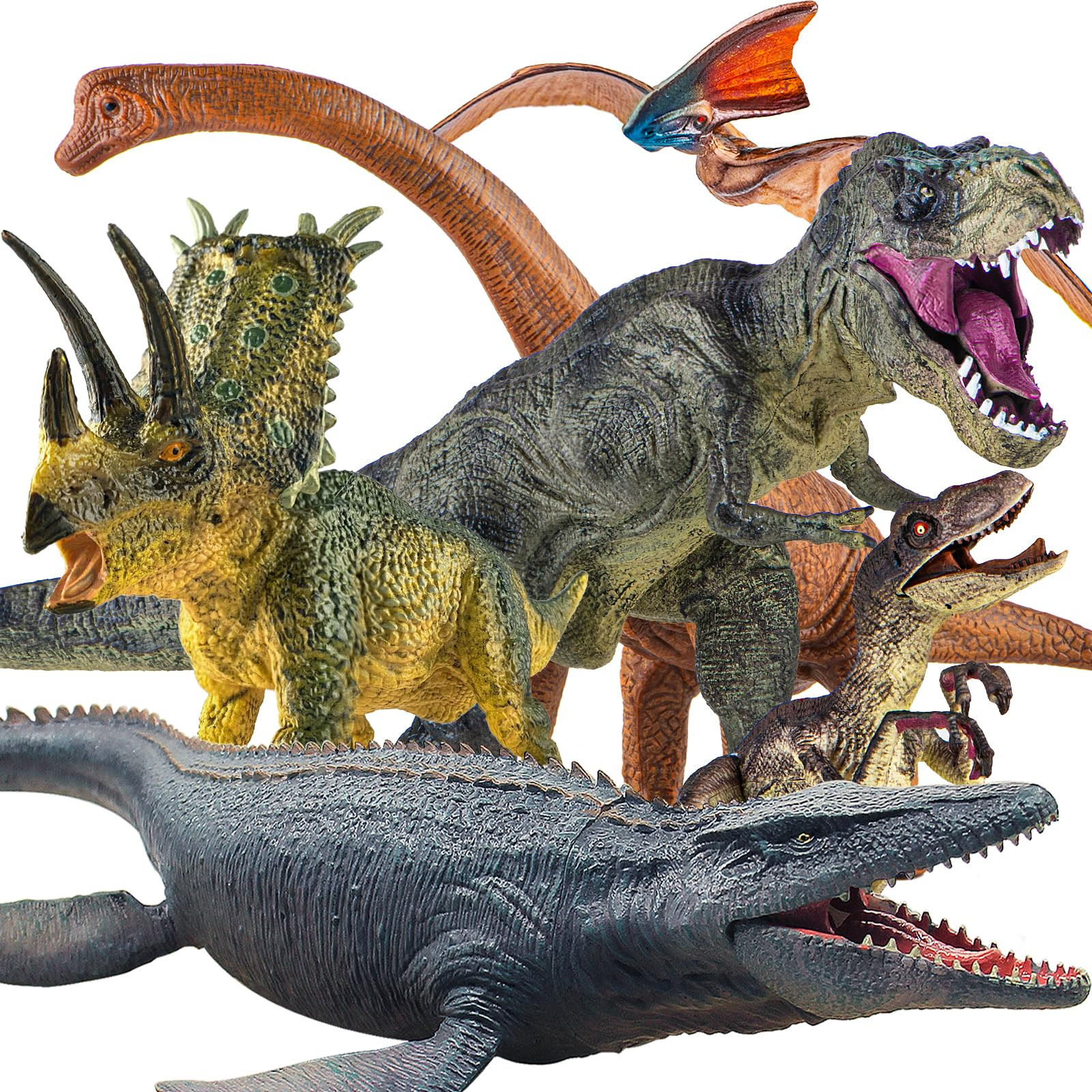 6PCS Jumbo Dinosaur Toy Set, Realistic Dinosaur Toys for Kids - Large Dino Playset for Boys and G... | Amazon (US)